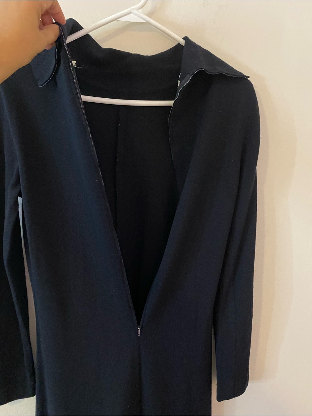 Vintage Marshall Field & Company Made In Italy Wool Black Turtleneck Midi Dress - Picture 10 of 11